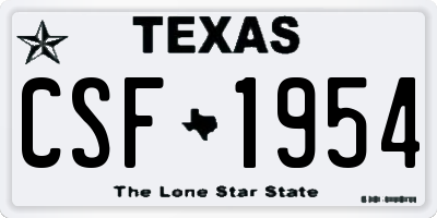 TX license plate CSF1954