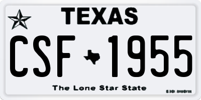TX license plate CSF1955