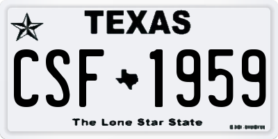 TX license plate CSF1959