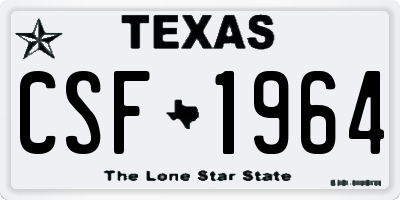 TX license plate CSF1964
