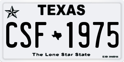 TX license plate CSF1975