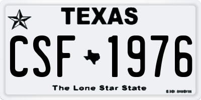 TX license plate CSF1976