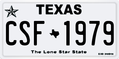 TX license plate CSF1979