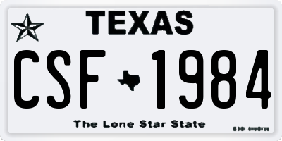 TX license plate CSF1984