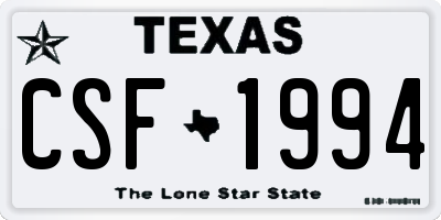 TX license plate CSF1994