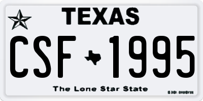 TX license plate CSF1995