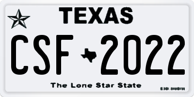 TX license plate CSF2022