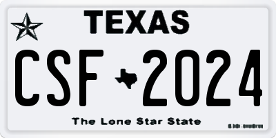 TX license plate CSF2024