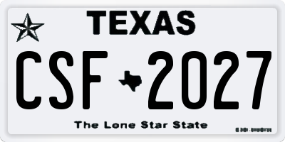 TX license plate CSF2027