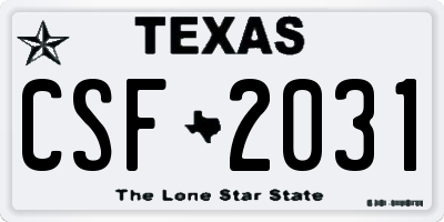 TX license plate CSF2031