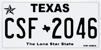 TX license plate CSF2046