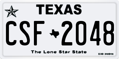 TX license plate CSF2048