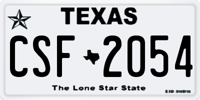 TX license plate CSF2054