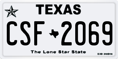 TX license plate CSF2069