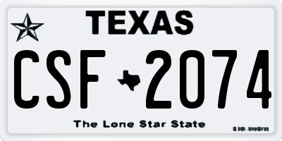 TX license plate CSF2074