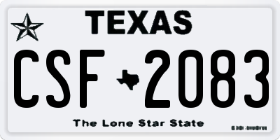 TX license plate CSF2083