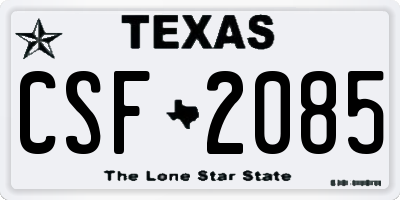 TX license plate CSF2085