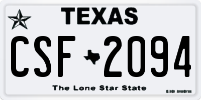 TX license plate CSF2094