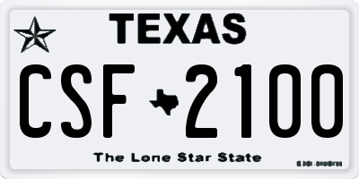 TX license plate CSF2100