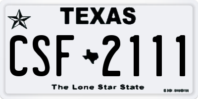 TX license plate CSF2111