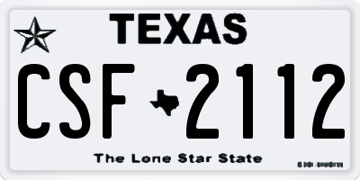 TX license plate CSF2112
