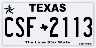 TX license plate CSF2113