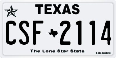 TX license plate CSF2114