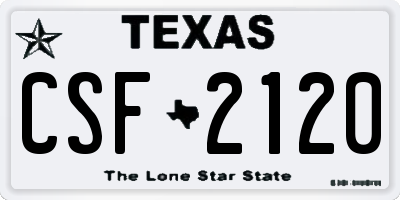 TX license plate CSF2120