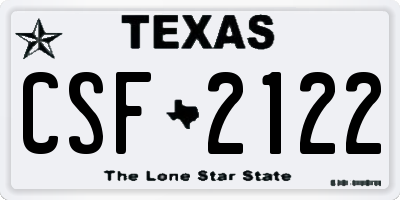 TX license plate CSF2122