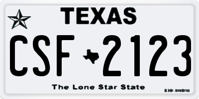 TX license plate CSF2123