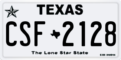 TX license plate CSF2128