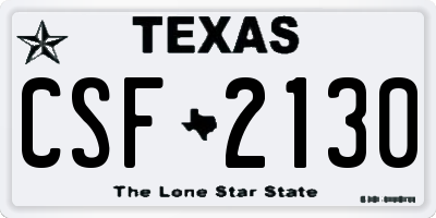 TX license plate CSF2130
