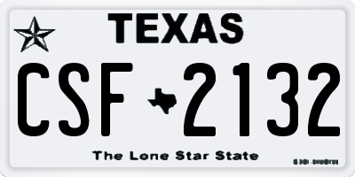 TX license plate CSF2132