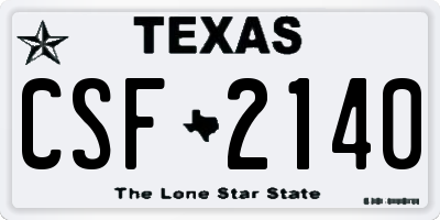 TX license plate CSF2140