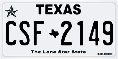 TX license plate CSF2149