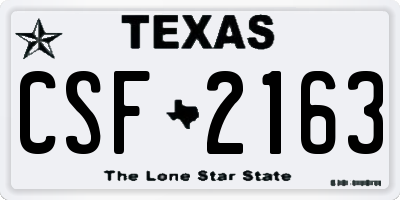 TX license plate CSF2163