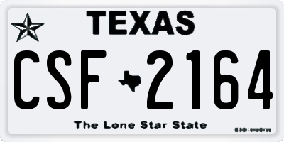 TX license plate CSF2164
