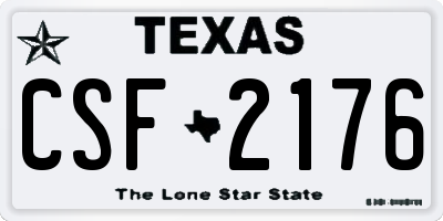 TX license plate CSF2176