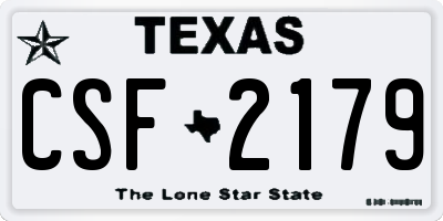 TX license plate CSF2179