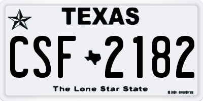 TX license plate CSF2182