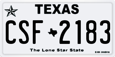 TX license plate CSF2183