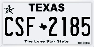 TX license plate CSF2185