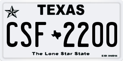 TX license plate CSF2200