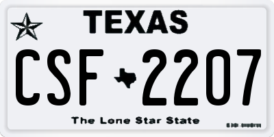 TX license plate CSF2207
