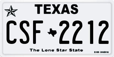 TX license plate CSF2212