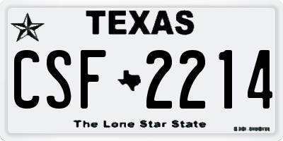 TX license plate CSF2214