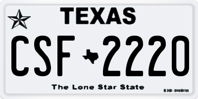 TX license plate CSF2220