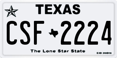 TX license plate CSF2224