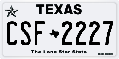 TX license plate CSF2227