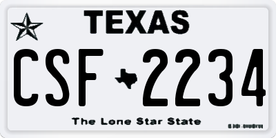 TX license plate CSF2234